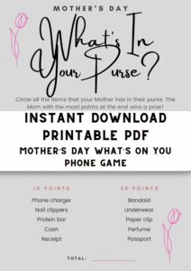 Mother's Day Game - What's In Your Purse?