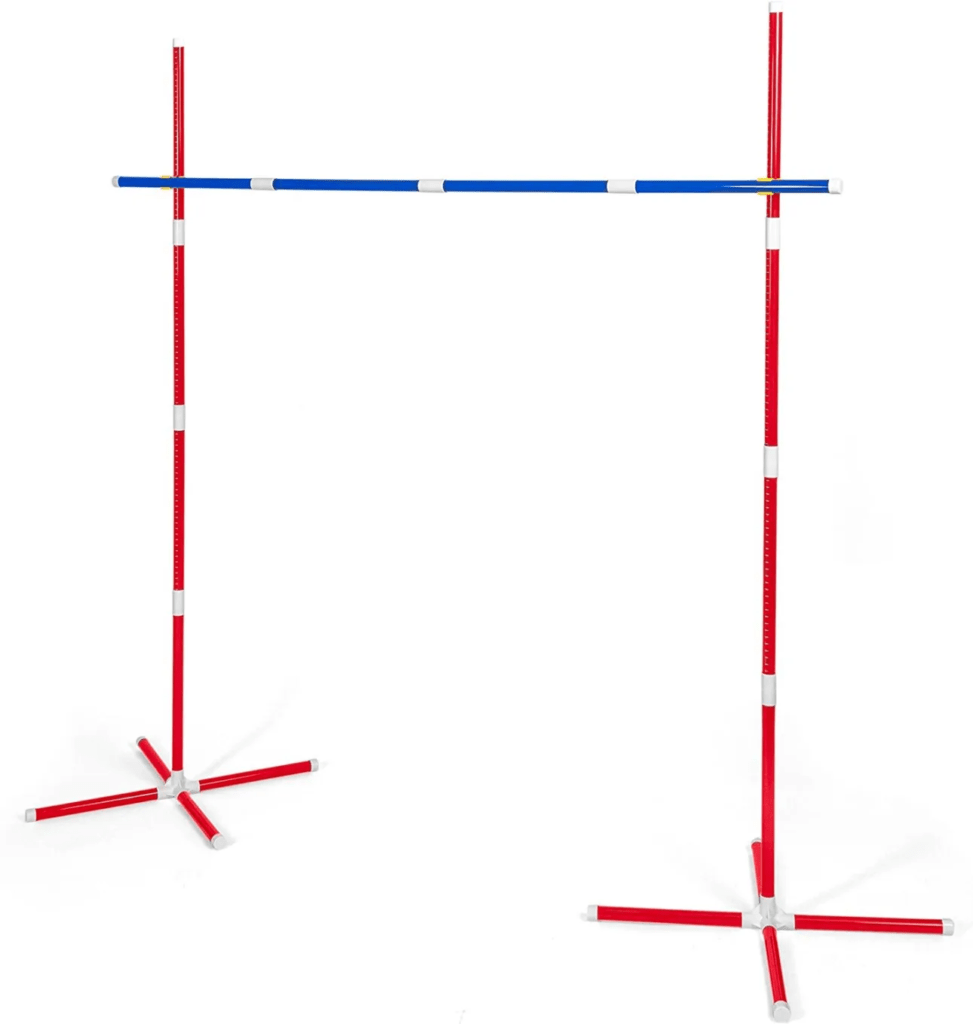 a red white and blue limbo set.