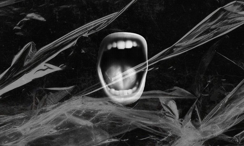 A mouth that looks like its yelling!