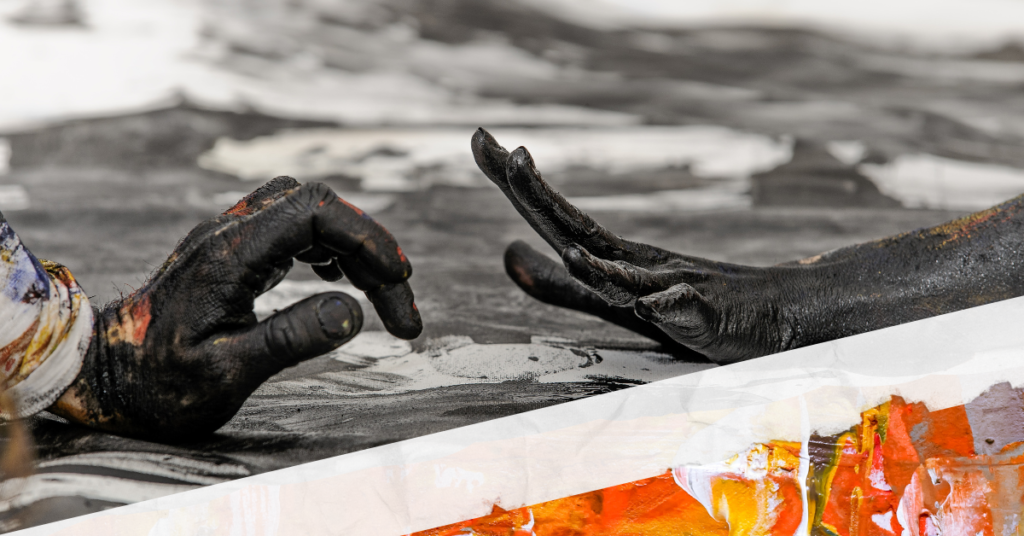 Two hands reaching out for each other.