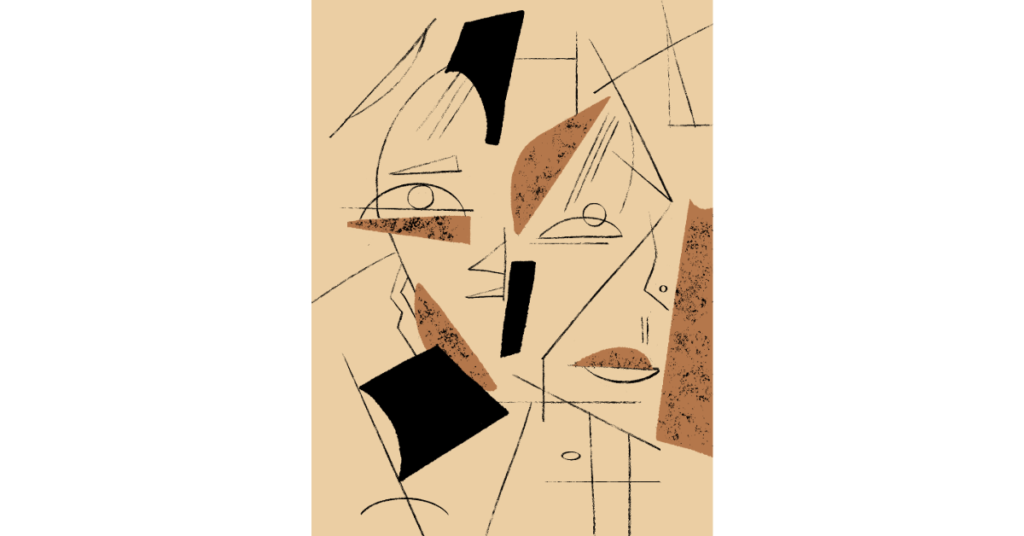 Random faces put together to make a strange face.