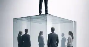 A boss standing above everyone.. displaying why Emotional Safety Is a Leader's Responsibility