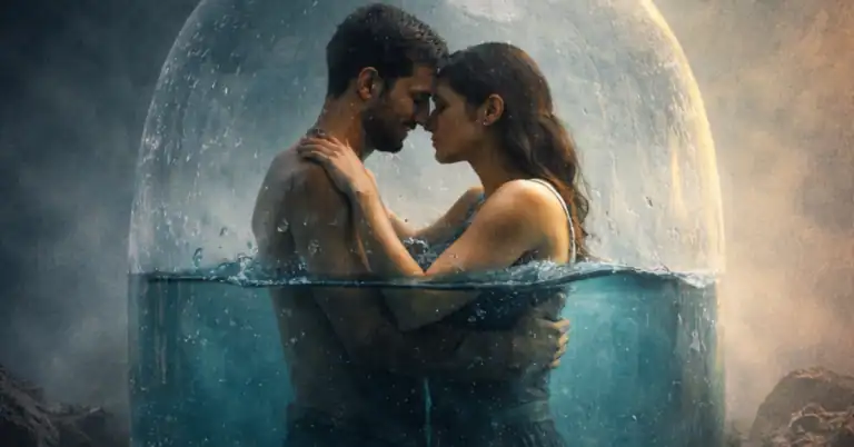 A couple hugging while underwater.. showing what emotional intimacy really is